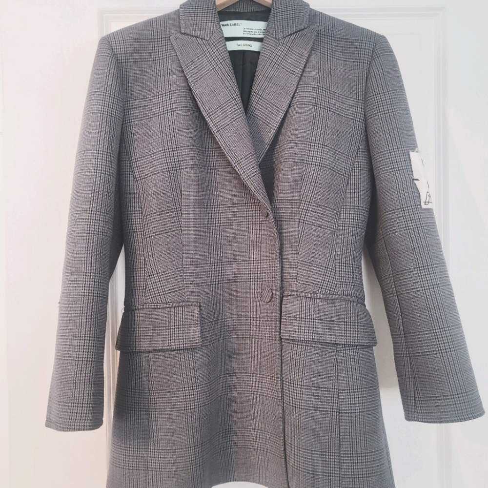 Off-White Prince De Galles Double Breasted Blazer